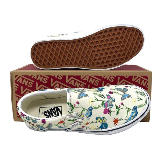 Vans Classic Slip On Buterfly Floral White Canvas Shoes Women's Size VN0A5AO8UC0 - Picture 8 of 11